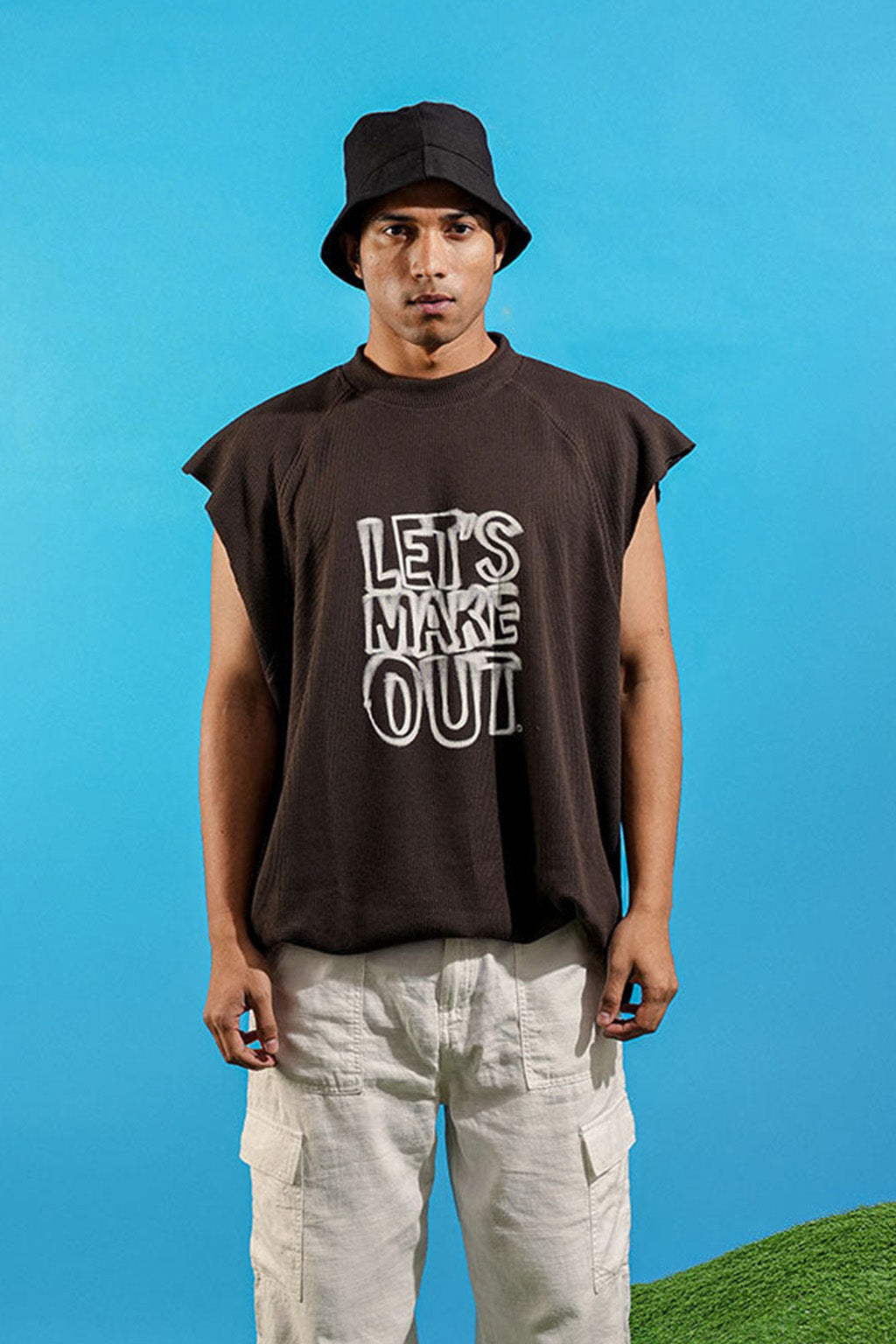 Makeout Brown Sleeveless T Shirt