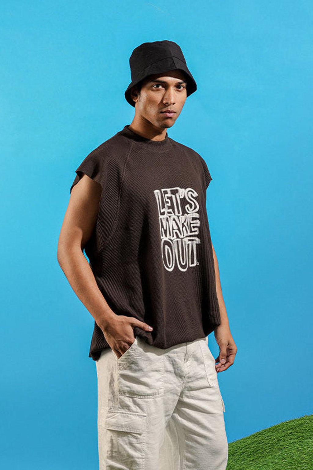 Makeout Brown Sleeveless T Shirt