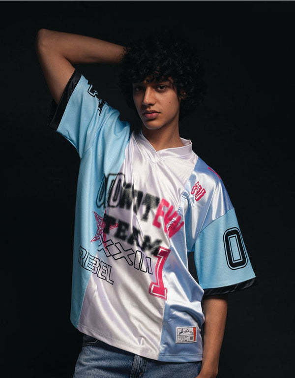 Half n Half Jersey - graphic streetwear fashion jersey, Odd Not Even