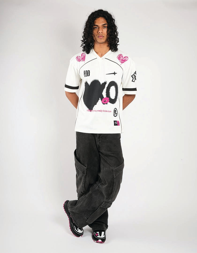 Comet x Odd Scribbled Heart White Jersey