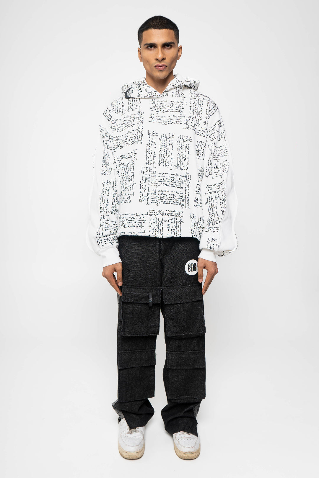 SCRIBBLED PANEL PANTS