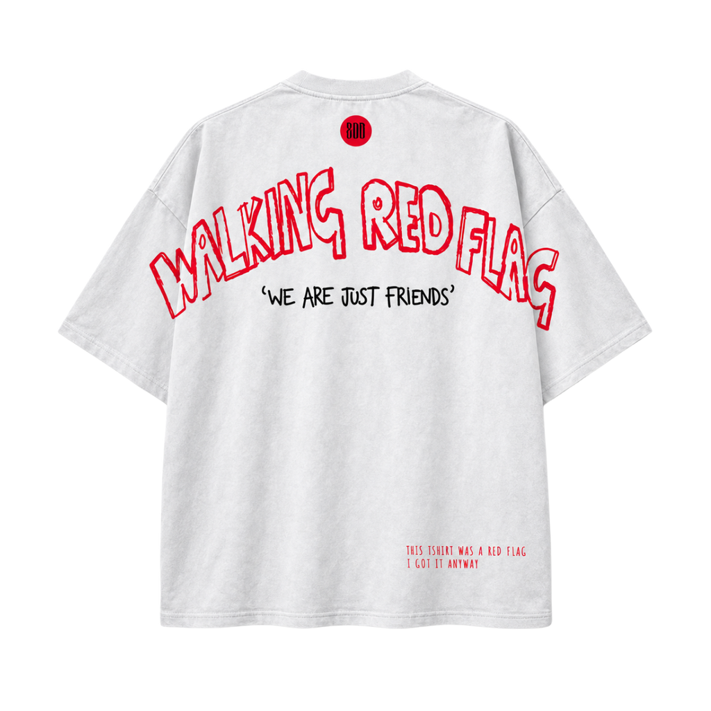 Walking Red Flag White Tshirt