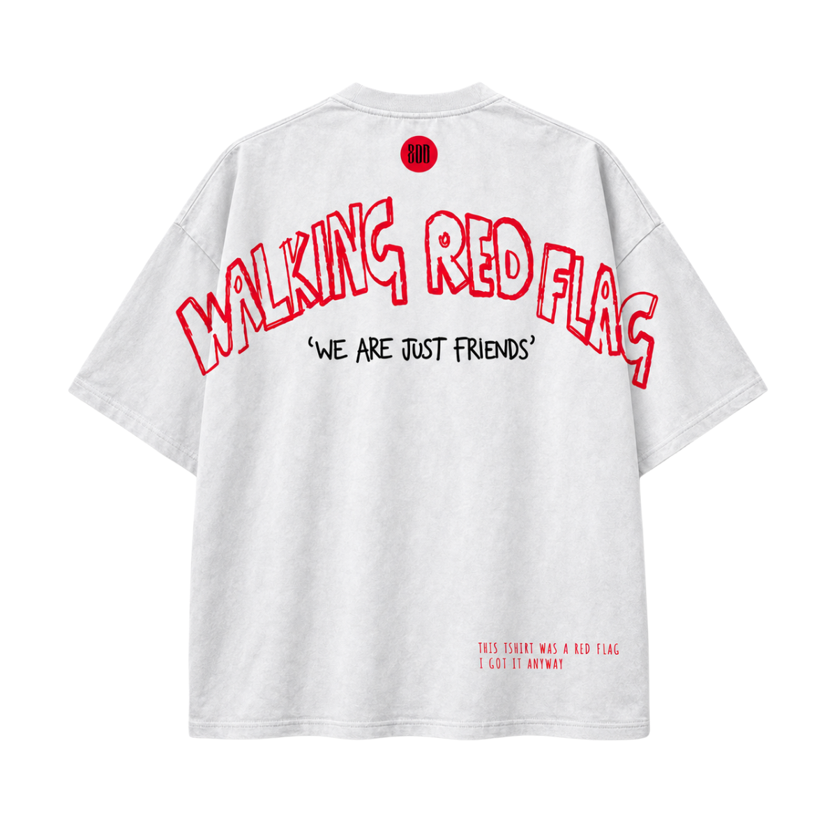Walking Red Flag White Tshirt