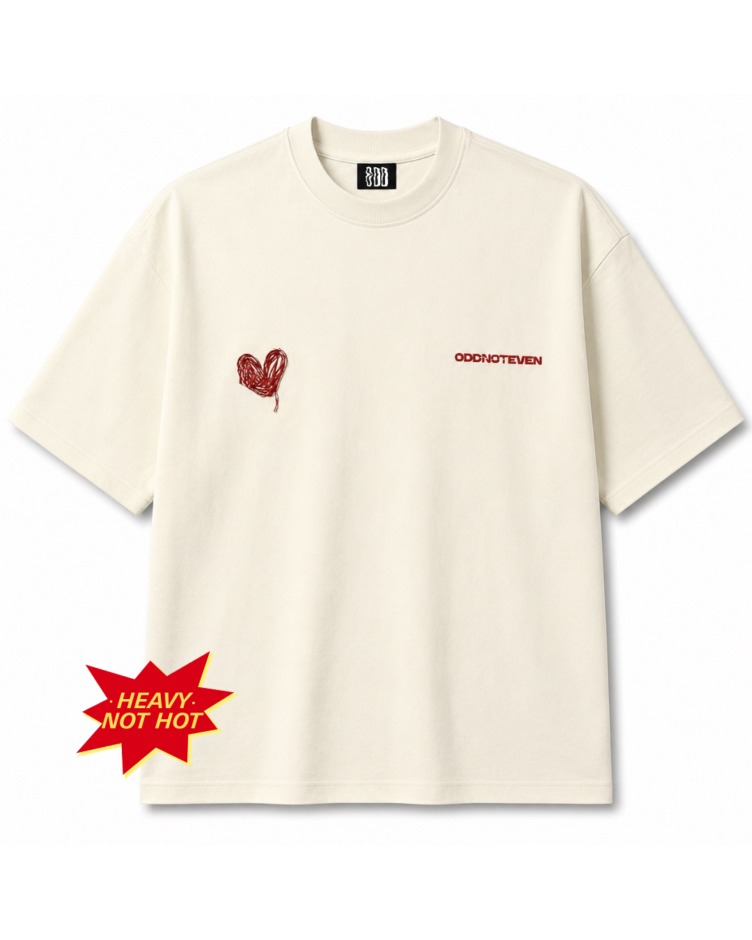 Scribble Heart White Basic Tshirt