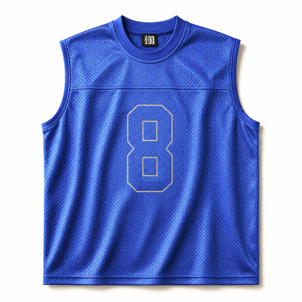 8 Blue Basic Sleeveless Jersey