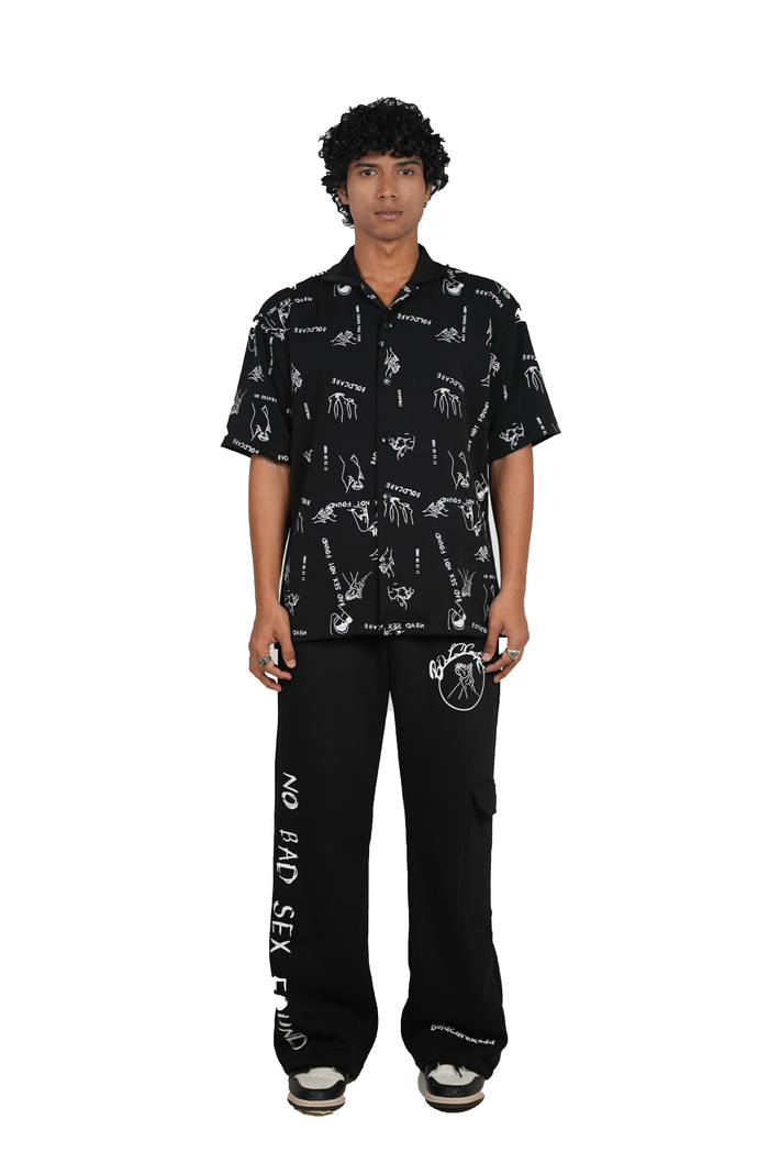Boldcare Scribble Shirt - relaxed fit oversized shirt, Odd Not Even streetwear
