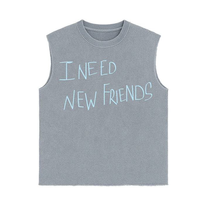 'New Friends' Sleeveless Tee - sleeveless tee by Odd Not Even