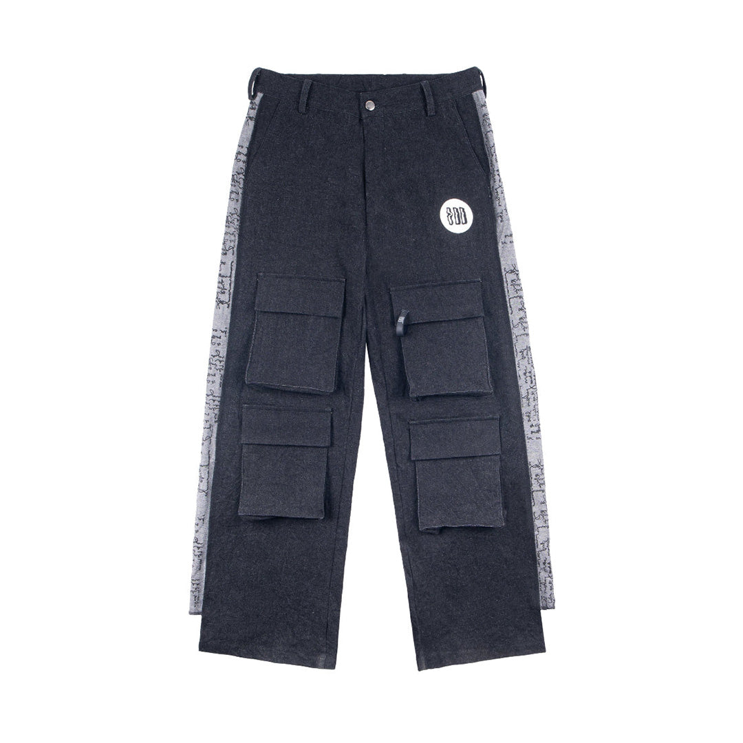 SCRIBBLED PANEL PANTS