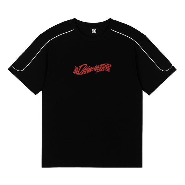 Racer Black Tshirt - graphic streetwear oversized t-shirt, Odd Not Even