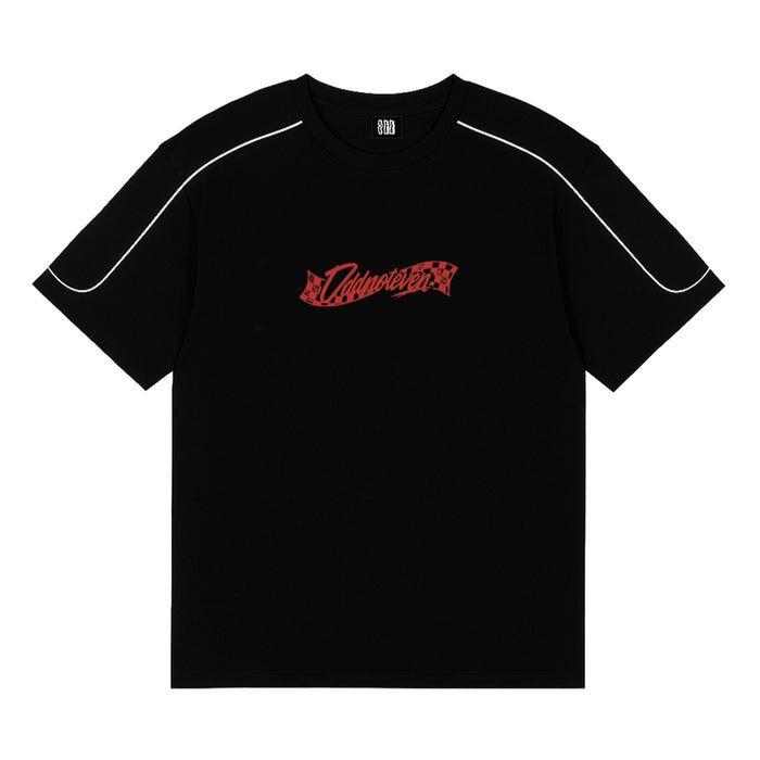 Racer Black Tshirt - graphic streetwear oversized t-shirt, Odd Not Even
