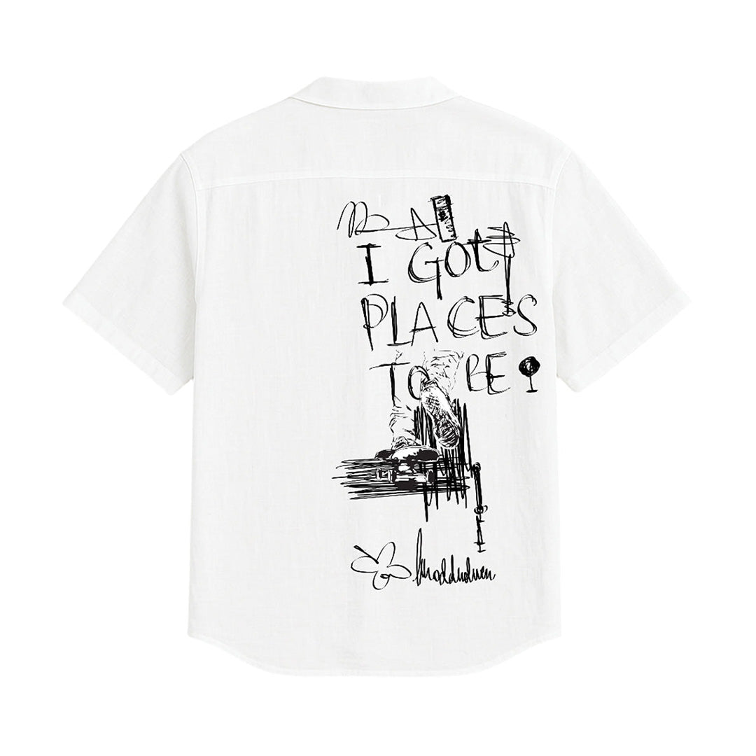 'Places to be' Linen Shirt