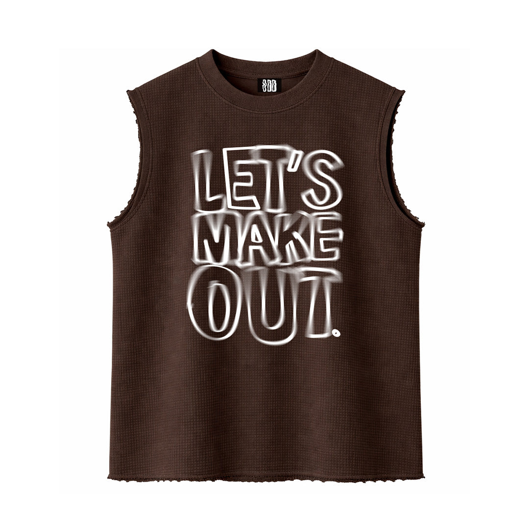Makeout Brown Sleeveless T Shirt