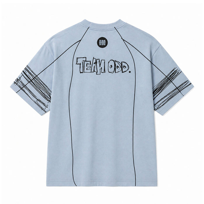 Sky Blue Jersey Tshirt - graphic streetwear jersey t-shirt, Odd Not Even