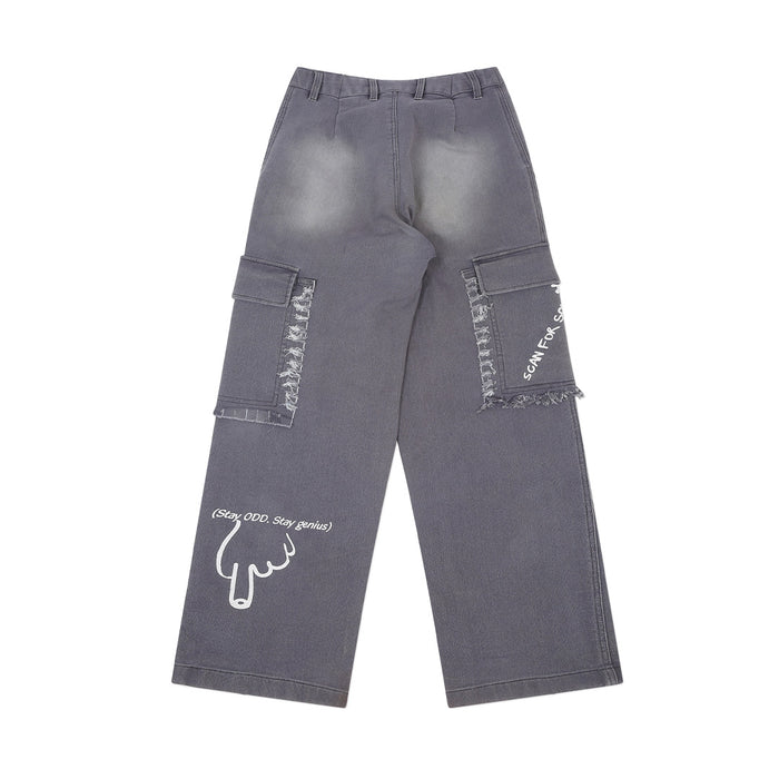 Stay Odd Stay Genius Cargo Pant - graphic streetwear cargo pants, Odd Not Even