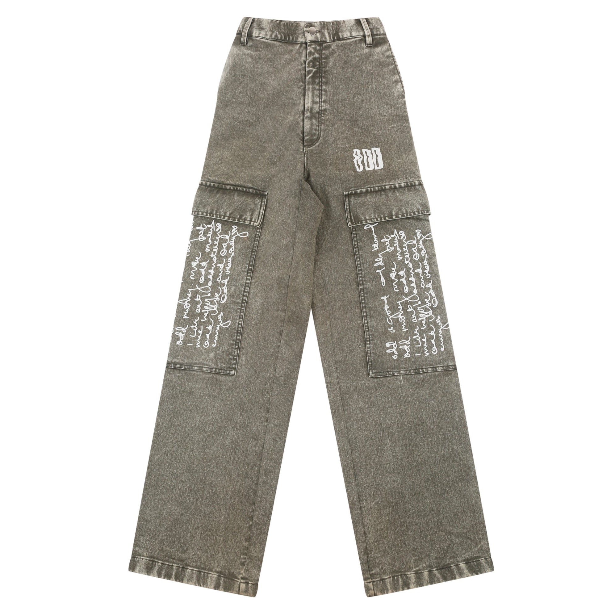 Scribble Washed Cargo Pants