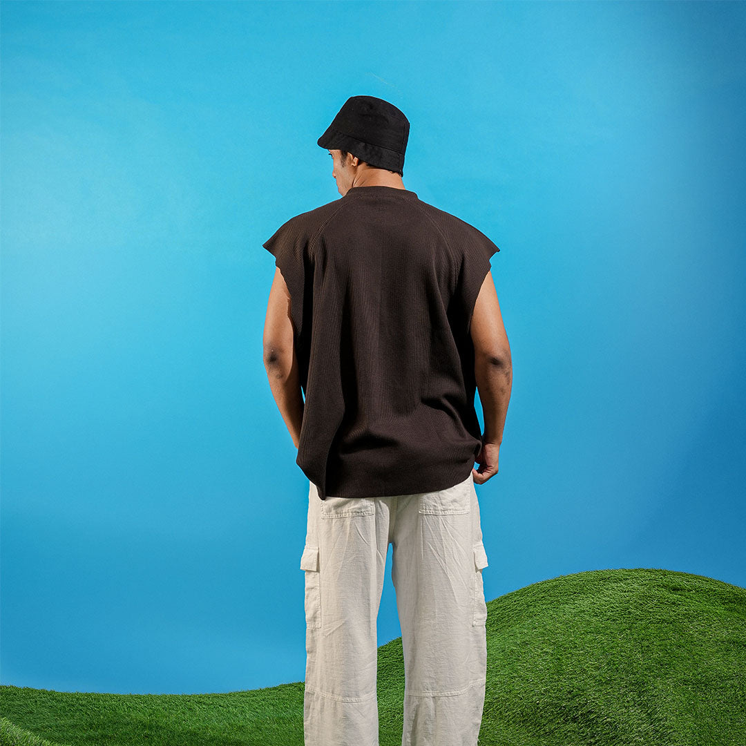 Makeout Brown Sleeveless T Shirt