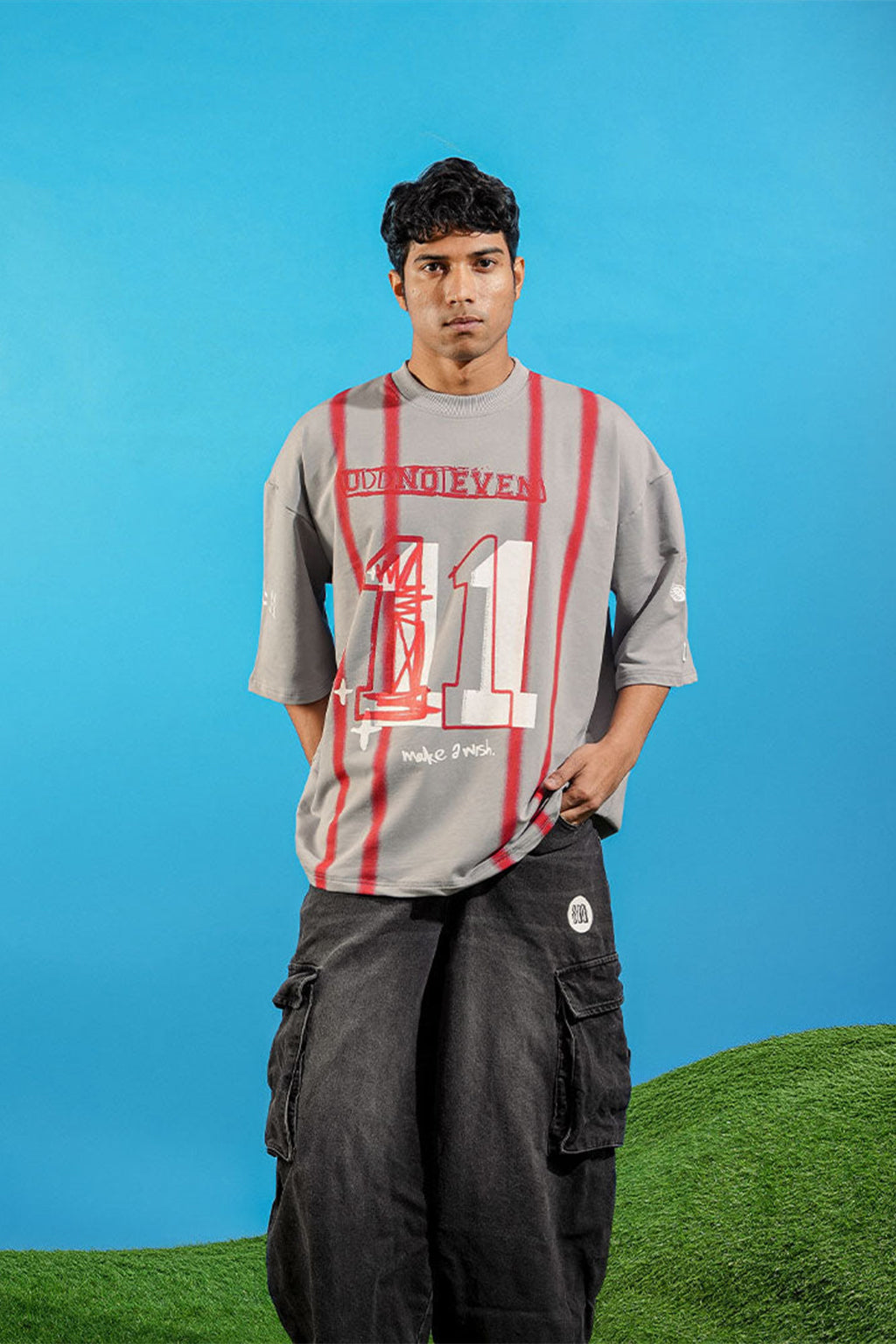 'Make A Wish' Grey Jersey Tshirt