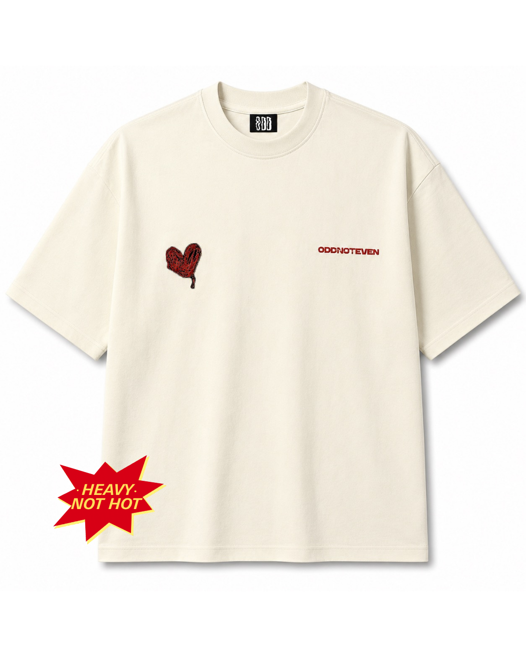 Scribble Heart White Basic Tshirt