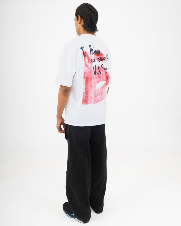 'Kiss Me' Tshirt - streetwear oversized t-shirt for men and women