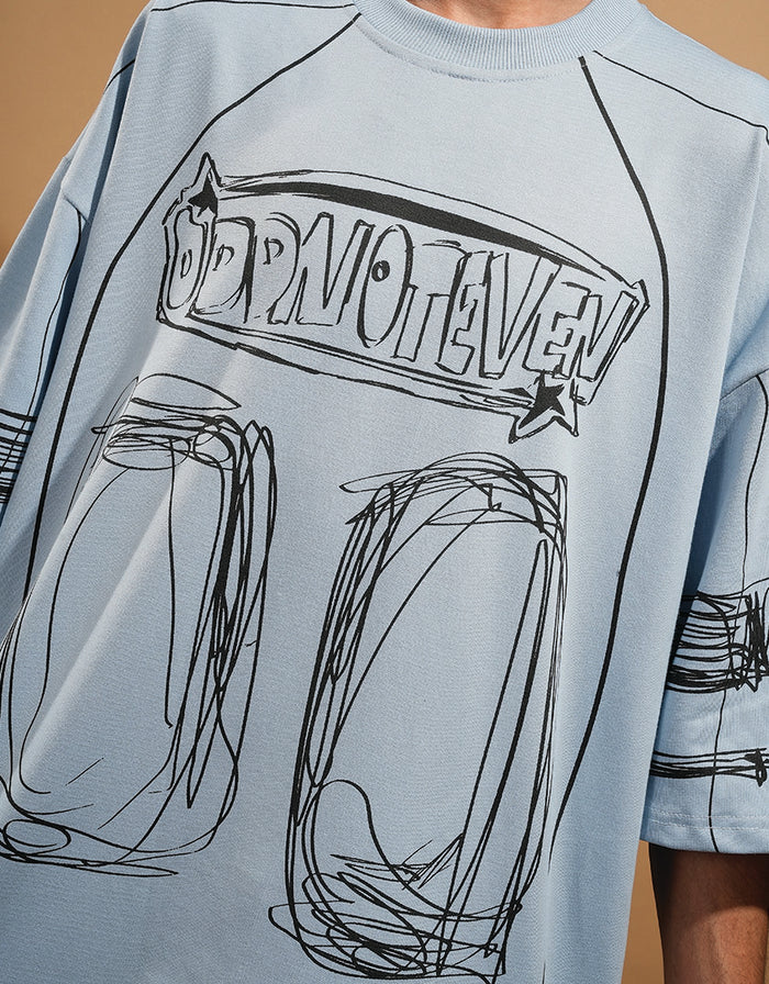 Sky Blue Jersey Tshirt - relaxed fit jersey t-shirt, Odd Not Even streetwear