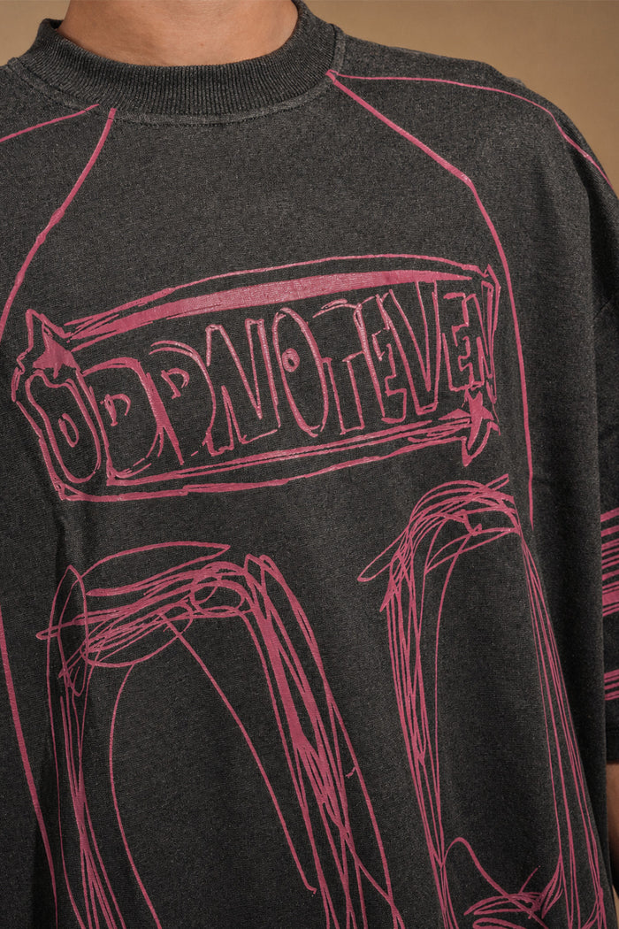 Black-Red Jersey Tshirt - relaxed fit jersey t-shirt, Odd Not Even streetwear