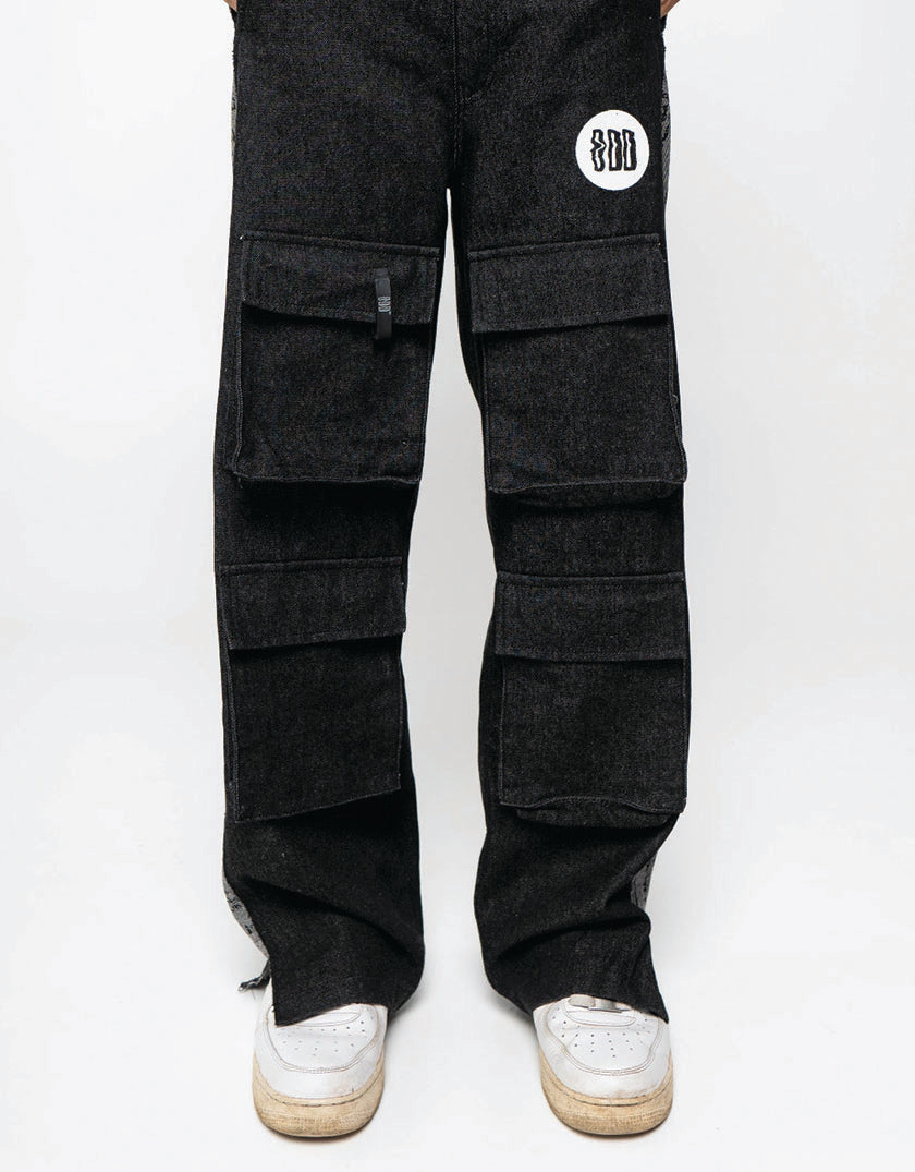 SCRIBBLED PANEL PANTS