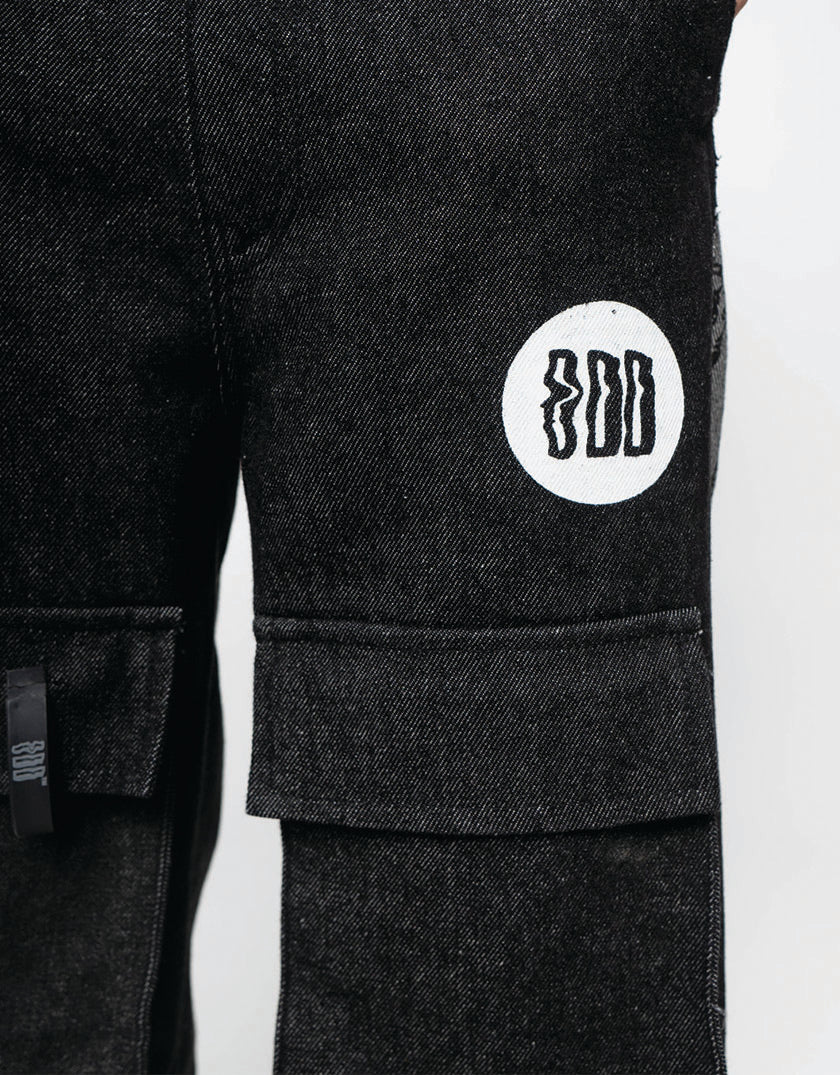 SCRIBBLED PANEL PANTS