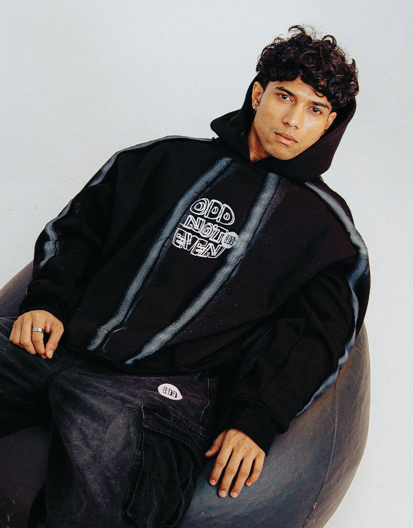 Spray Black Hoodie
