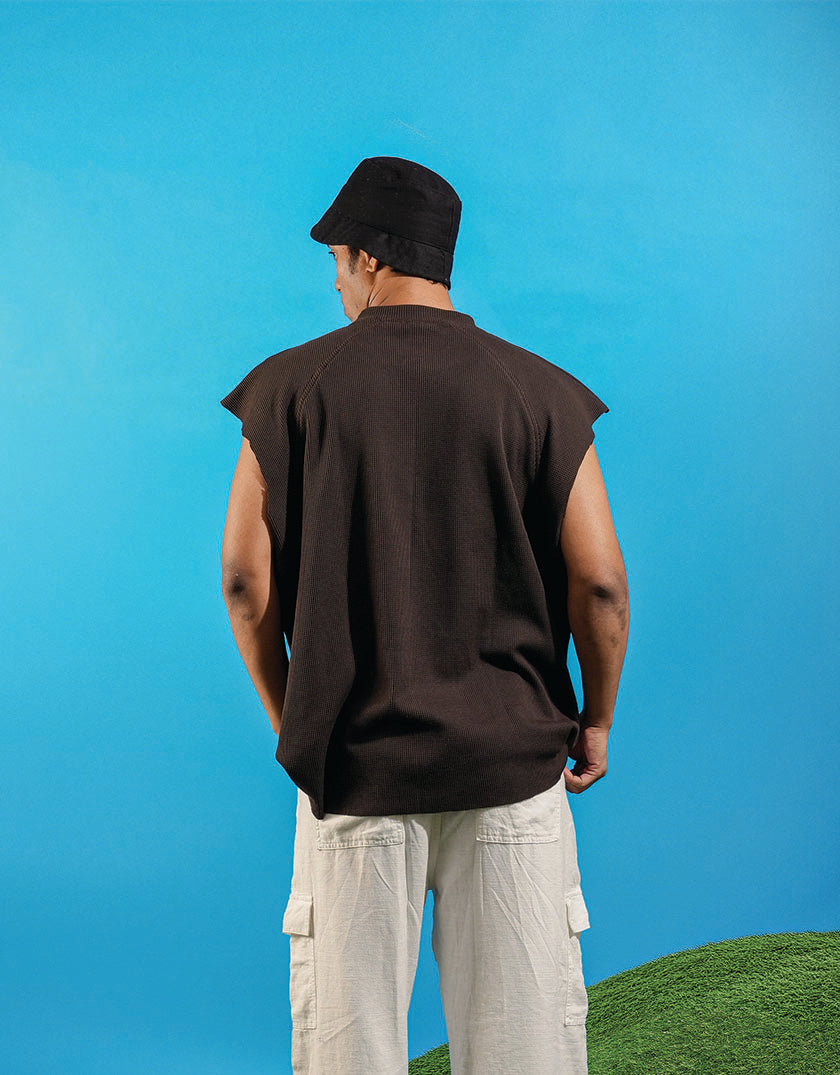 Makeout Brown Sleeveless T Shirt
