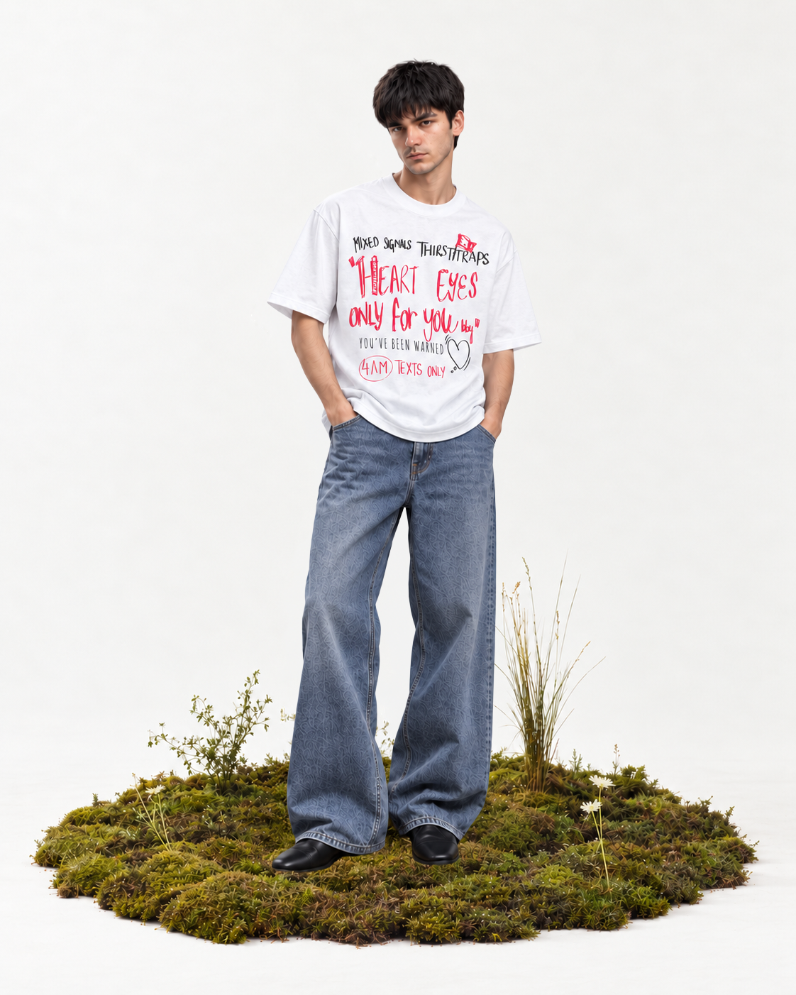 Walking Red Flag White Tshirt