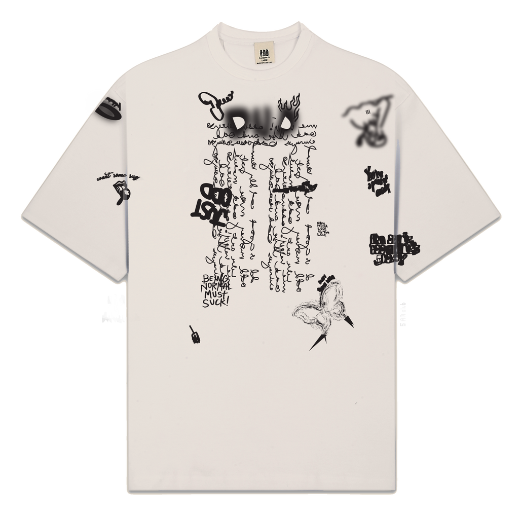 Beige Scribble Tshirt