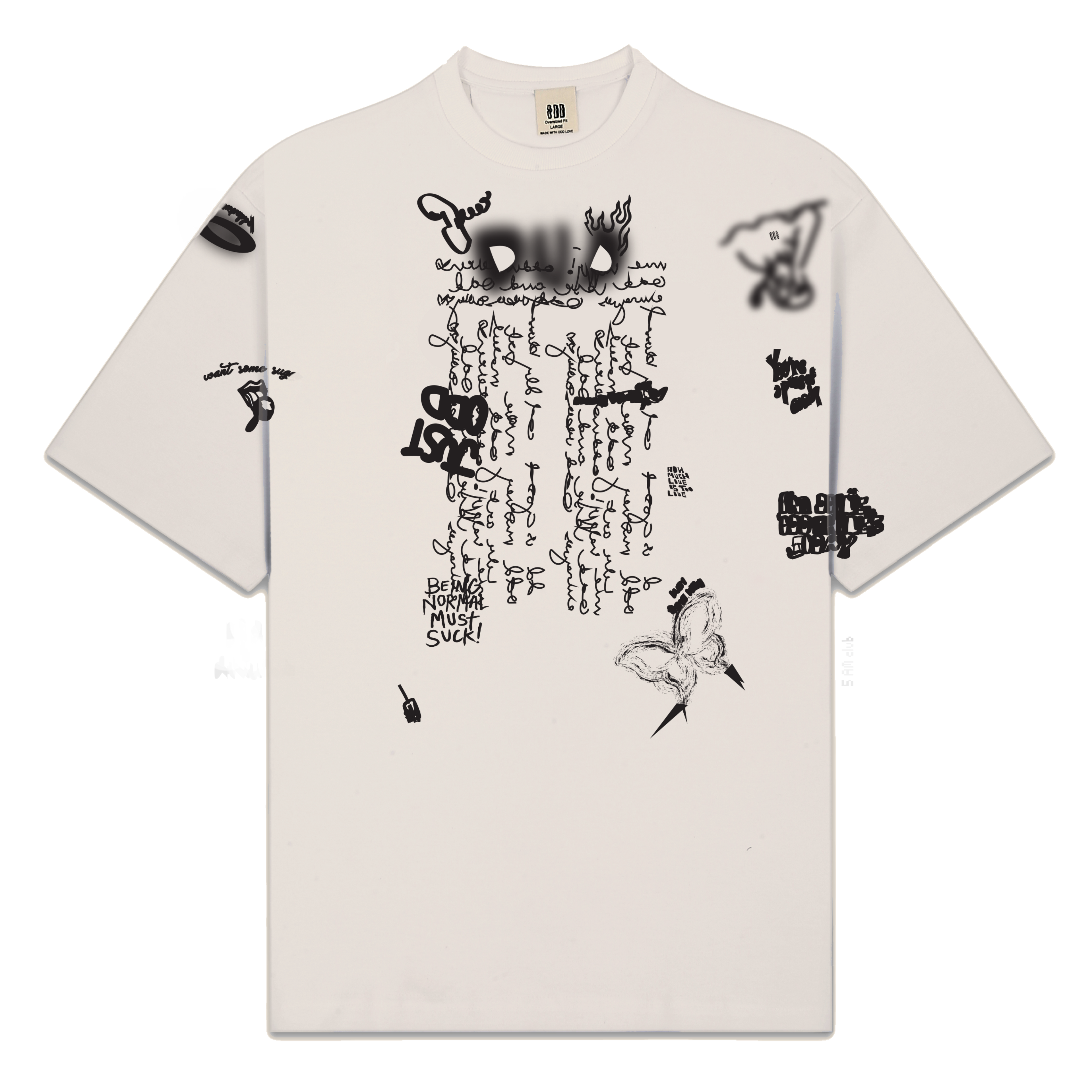 Beige Scribble Tshirt