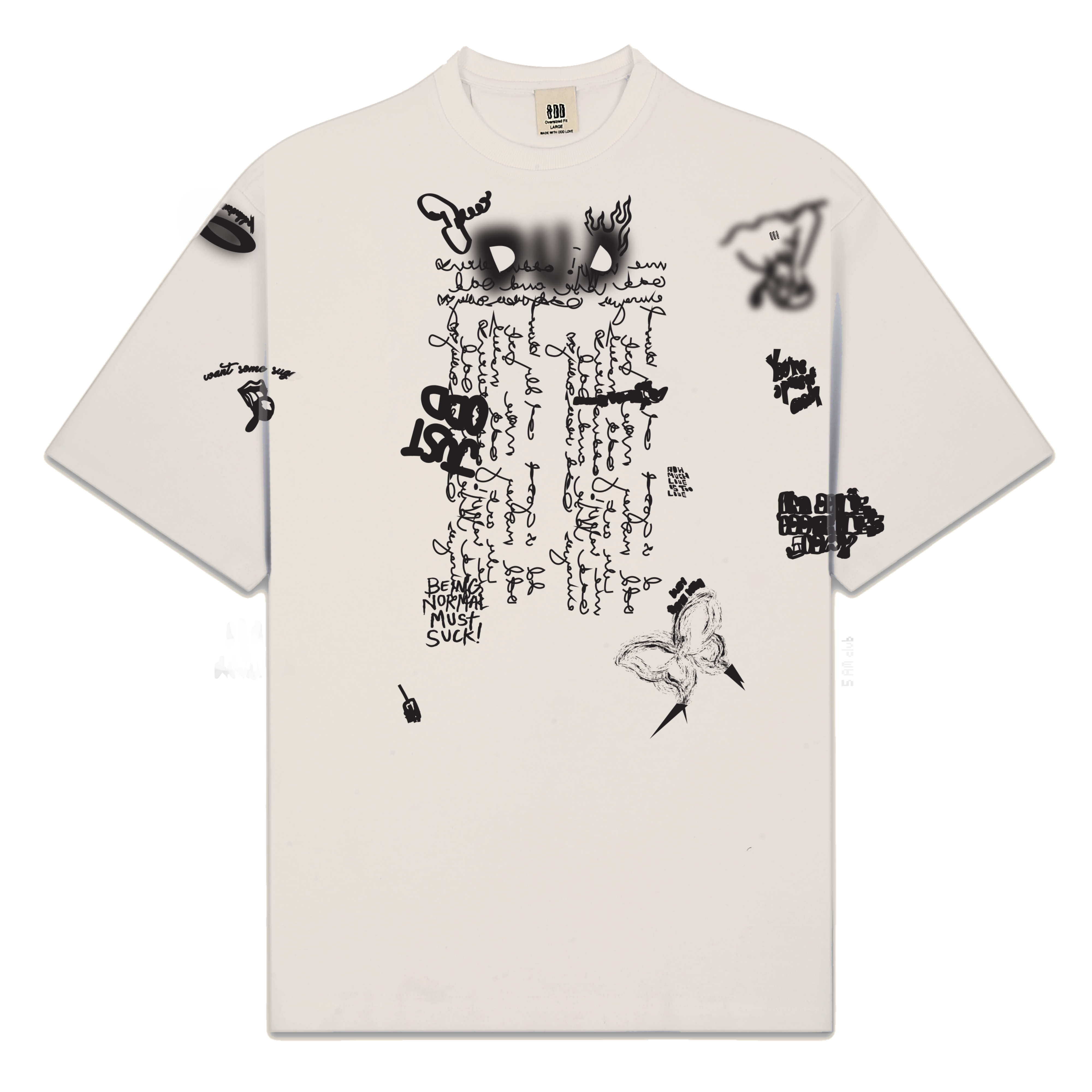 Beige Scribble Tshirt