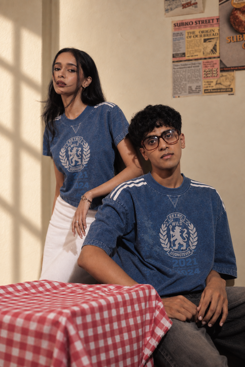 Blue Lions Retro Baby Tee shown with other pieces from the Retro Kit Collection