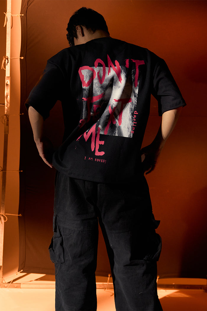 Dont Text Me Black T-Shirt - streetwear oversized t-shirt in black