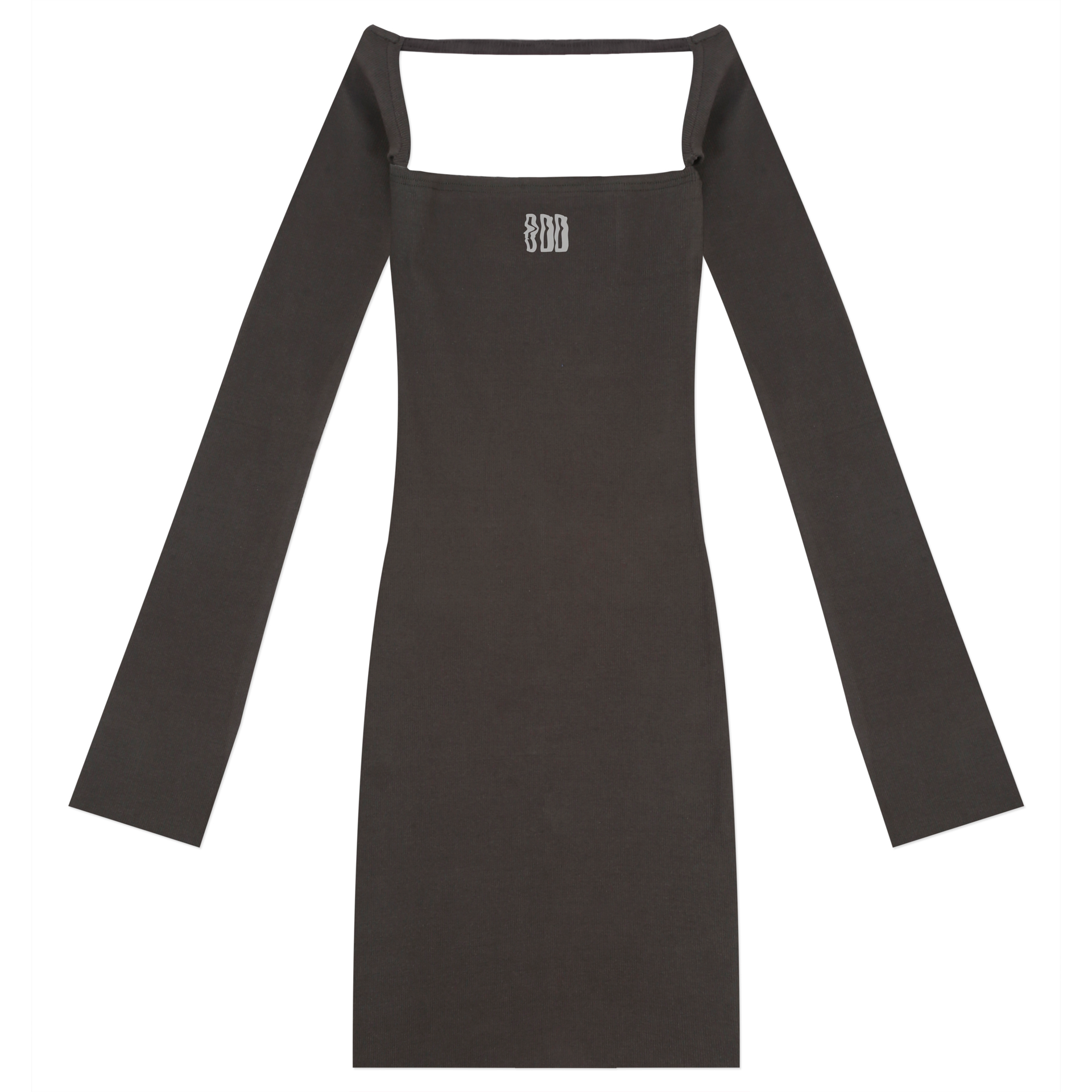 strapless open back dress Ribbed Grey Dress