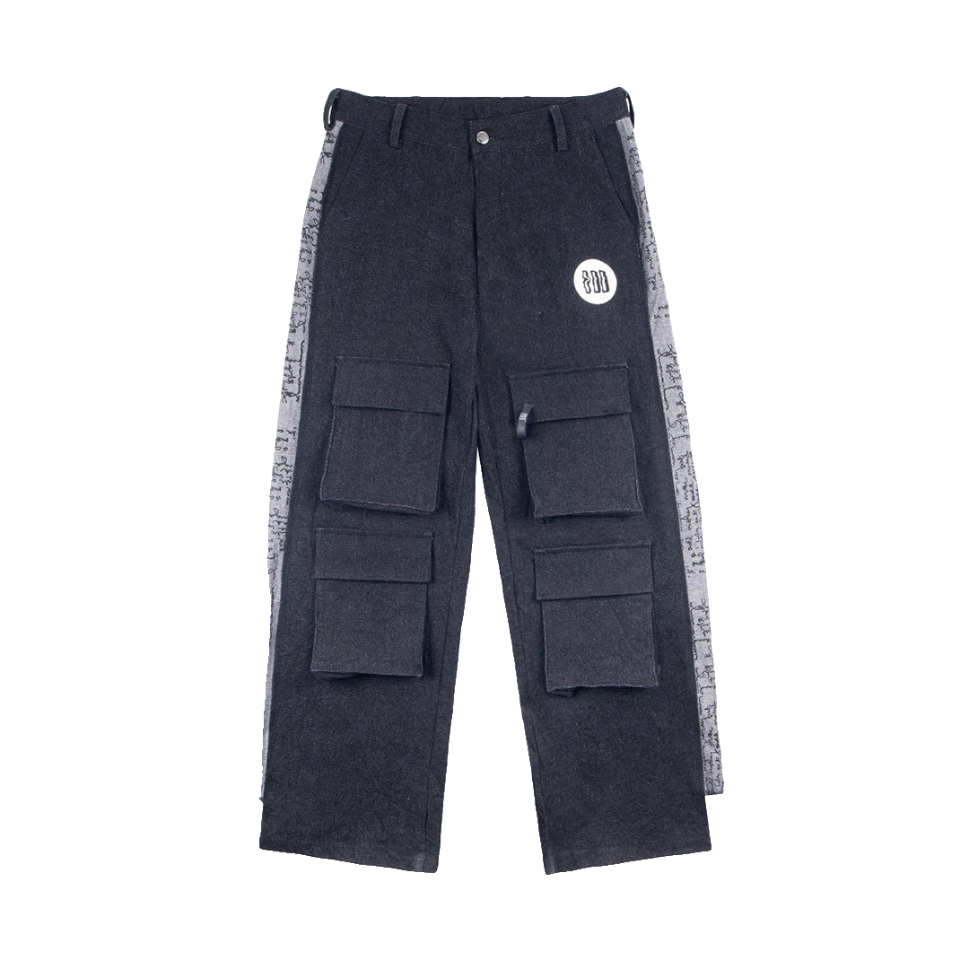 SCRIBBLED PANEL PANTS