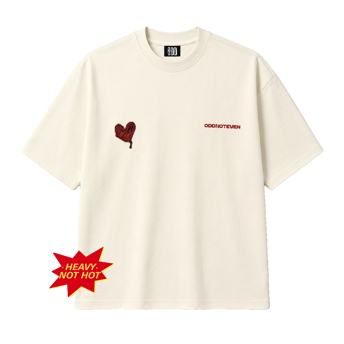 Scribble Heart Off-White Basic Tshirt
