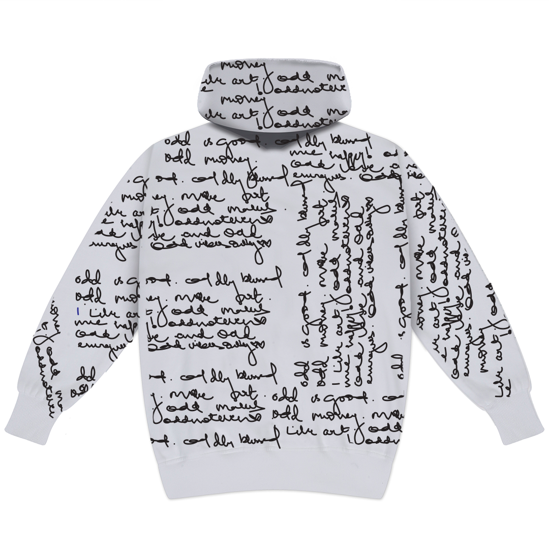 White Scribble Wave Hoodie