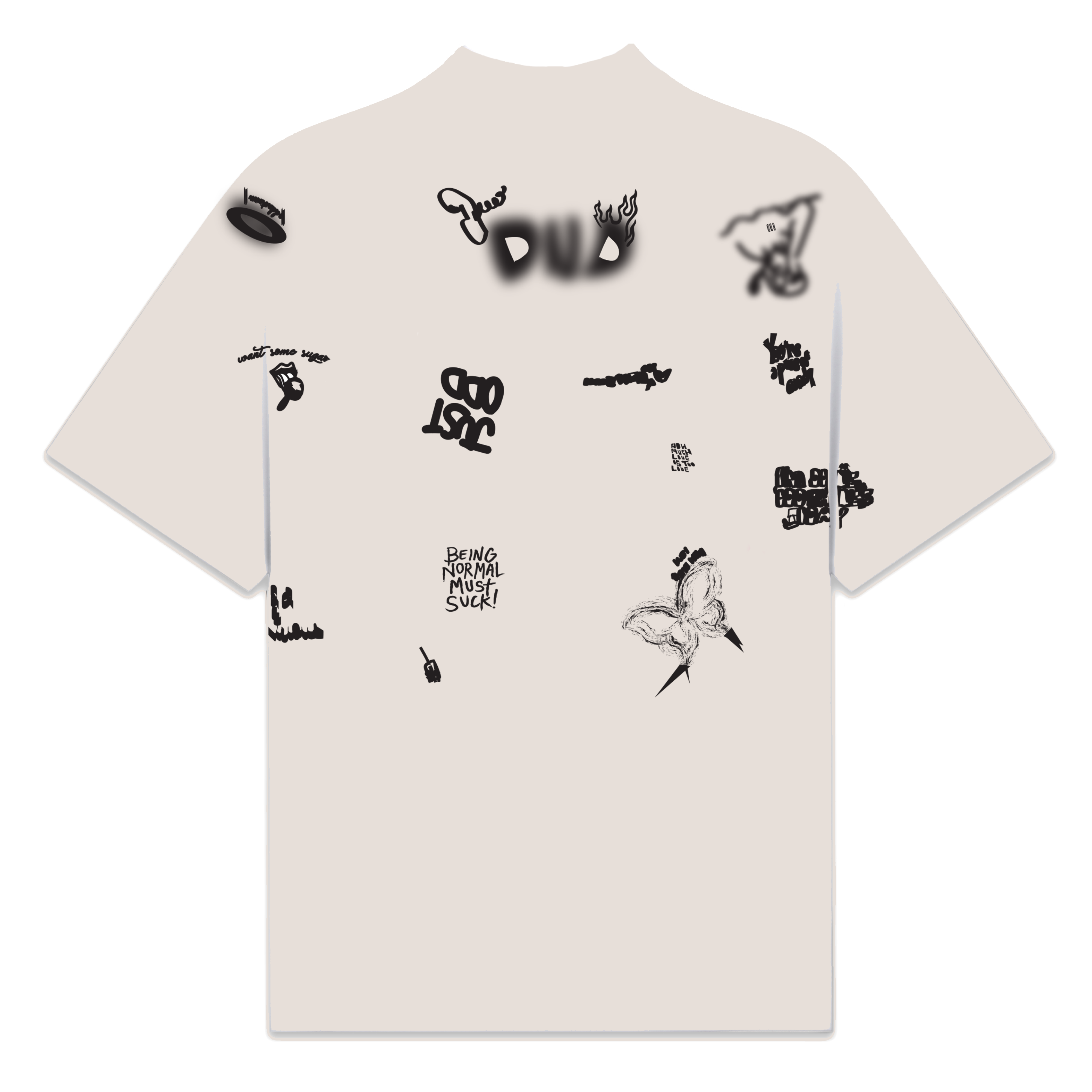 Beige Scribble Tshirt