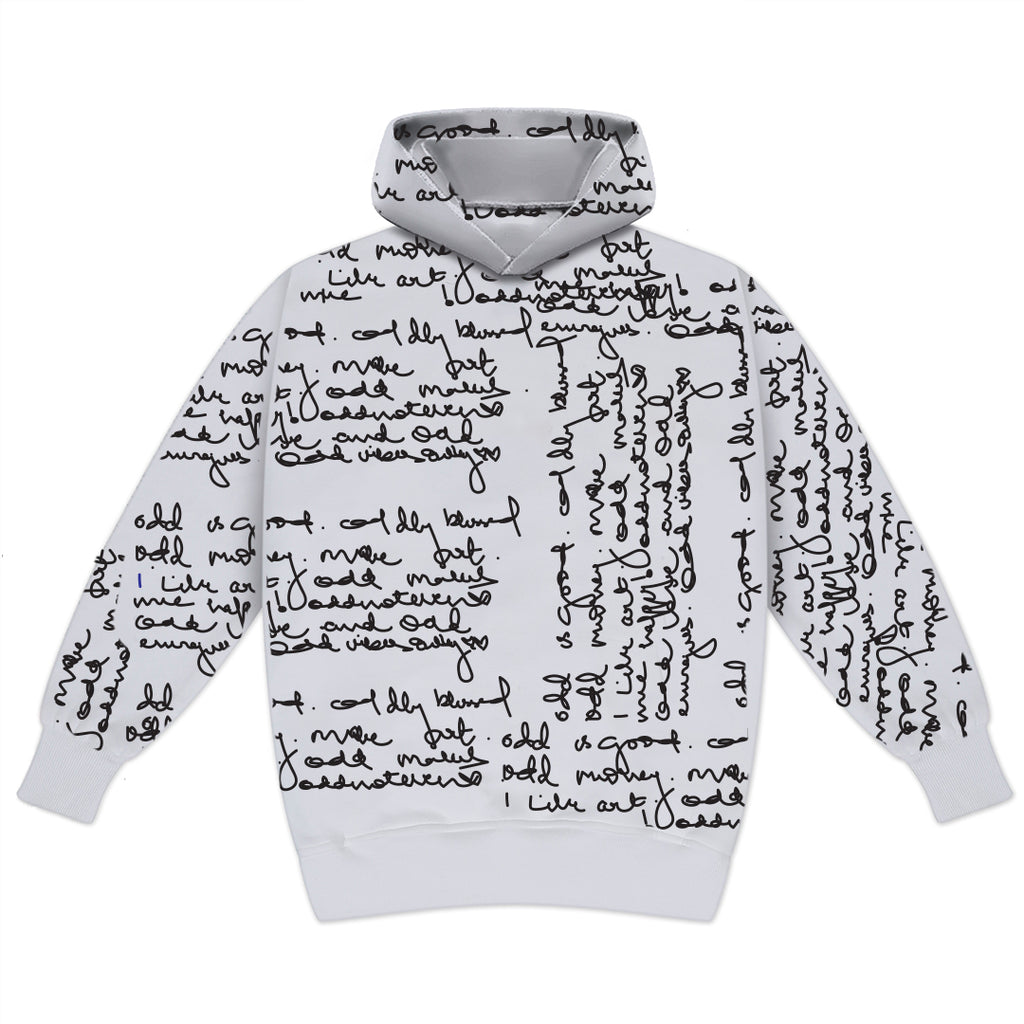 White Scribble Wave Hoodie