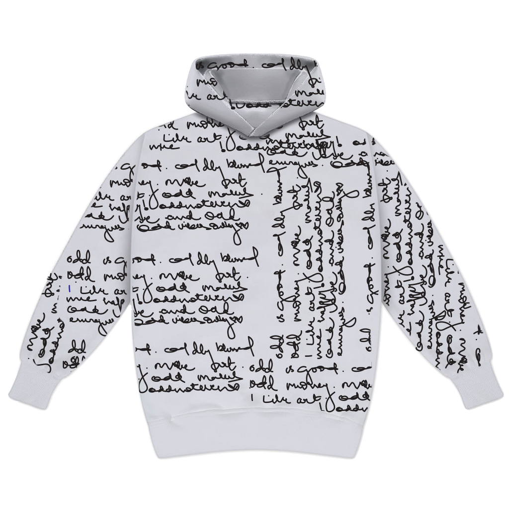 White Scribble Wave Hoodie